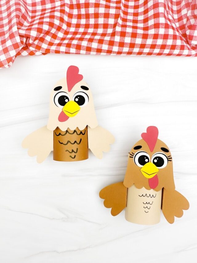 Toilet Paper Roll Chicken Craft (Free Template) Story