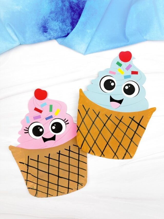 Paper Plate Ice Cream Craft [Free Template] Story