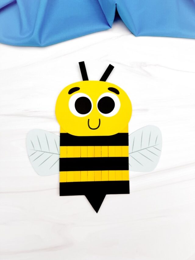 Bee Popsicle Stick Craft For Kids (Free Template) Story