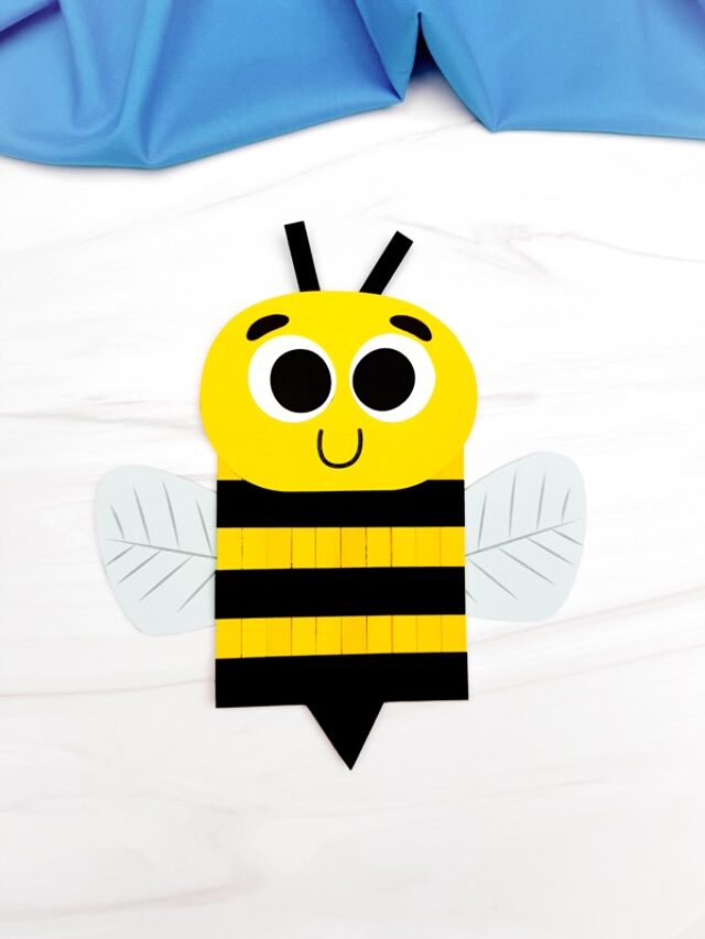 single example of finished Bee Popsicle Stick Craft