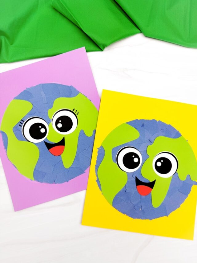 Torn Paper Earth Craft For Kids (Free Template) Story
