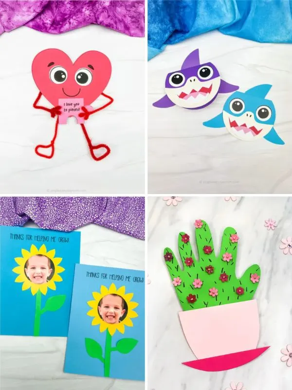 collage of mother's day crafts