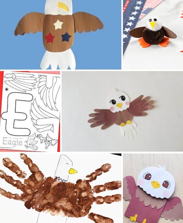 Collage image of Eagle Crafts for Kids