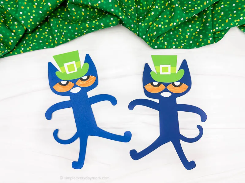 two craft image of pete the cat leprechaun