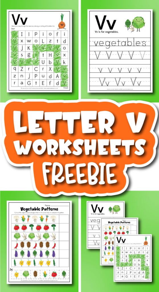 Collage image of Letter V Worksheets Free