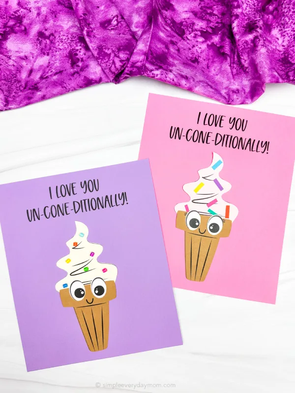 two image of mother's day ice cream craft