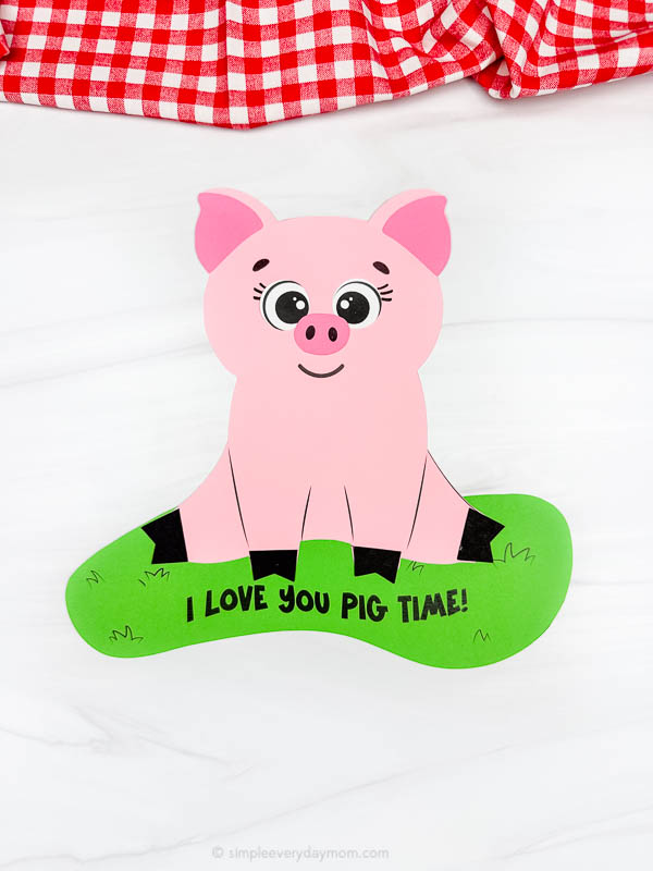 single example of finished Mother's Day Pig Craft