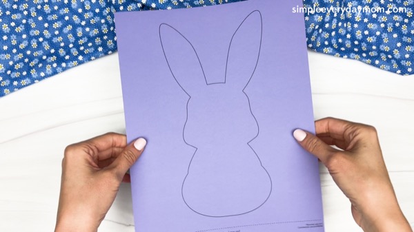 torn paper bunny Craft template