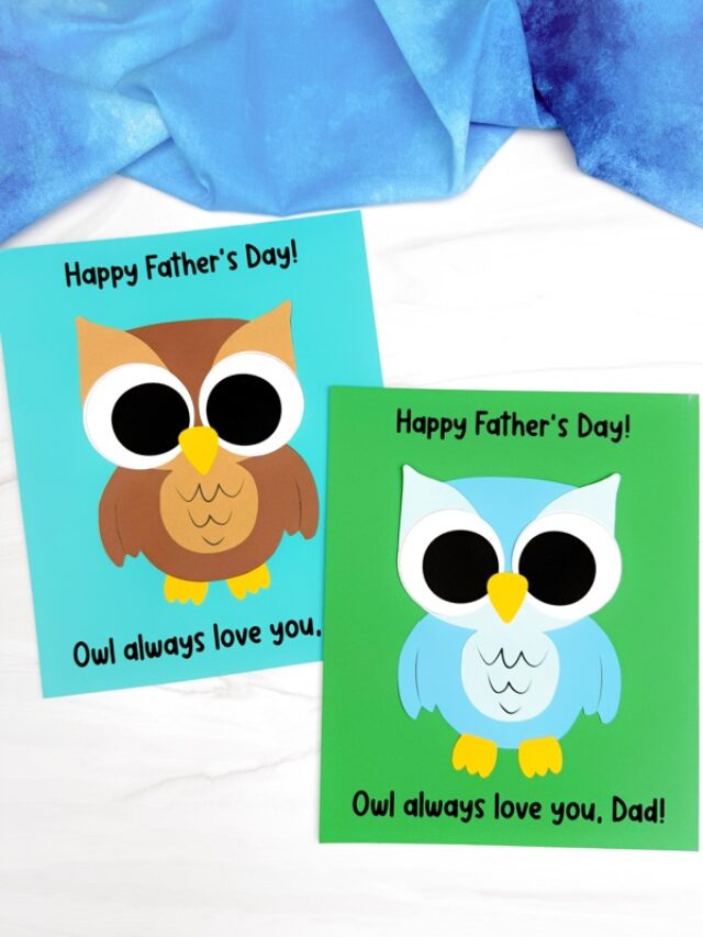 Two finished example of Father's Day Owl Craft