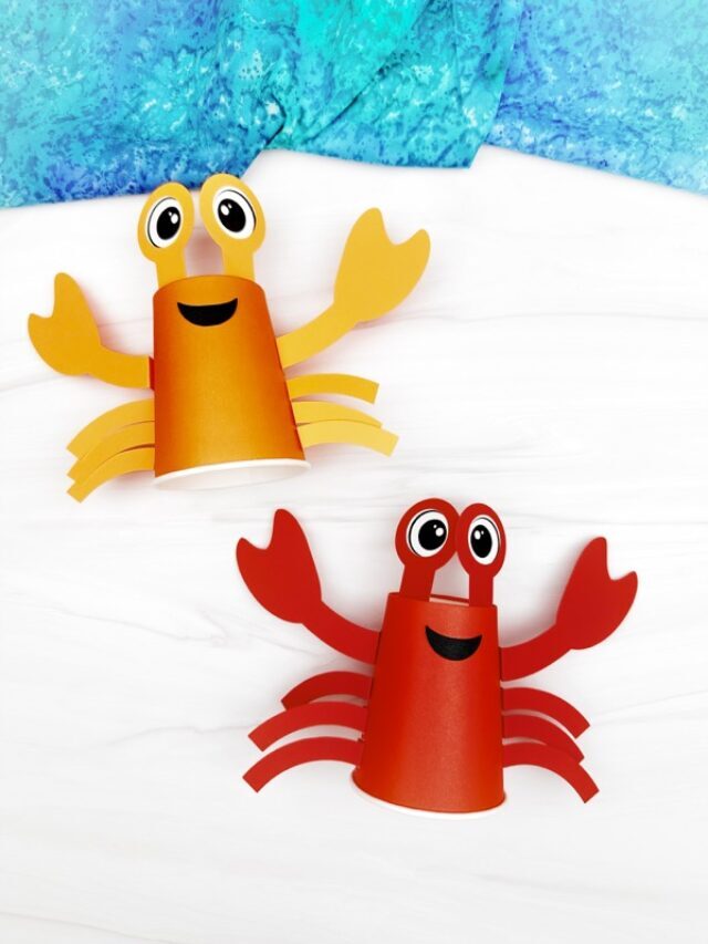 Crab Paper Cup Craft For Kids (Free PDF Template) Story