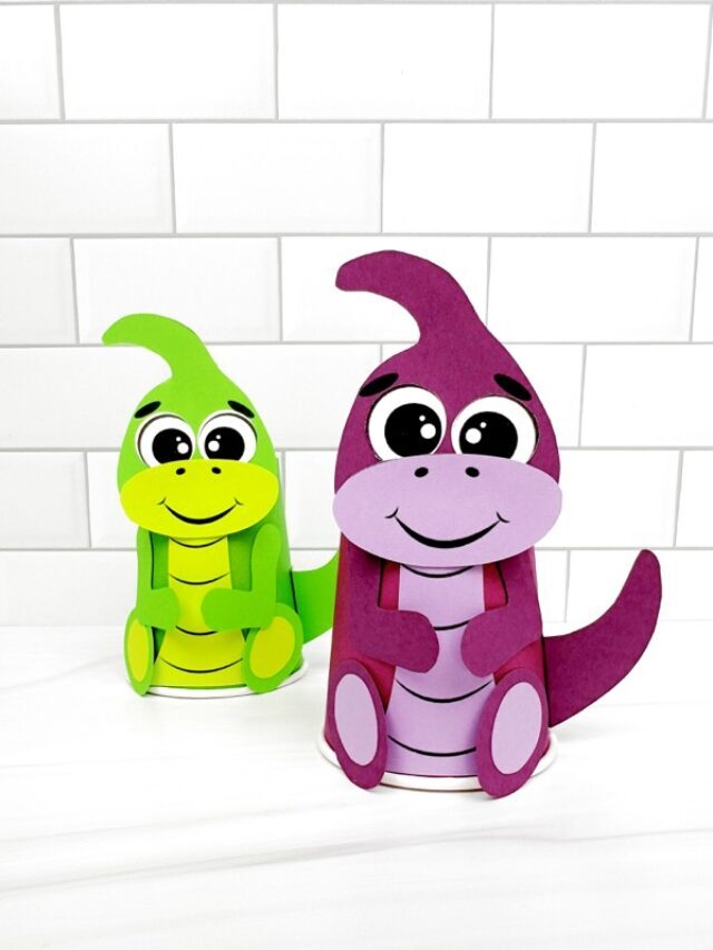 Dinosaur Paper Cup Craft For Kids (Free Template) Story