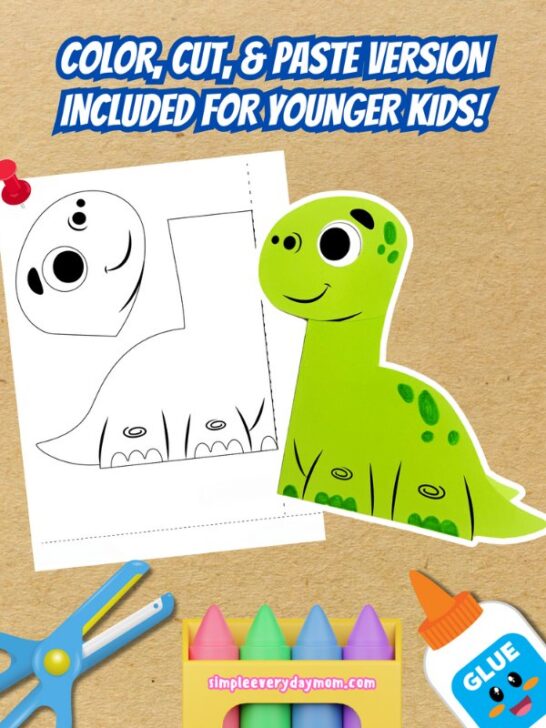 Dinosaur Mother's Day Card Craft (Free PDF Pattern)