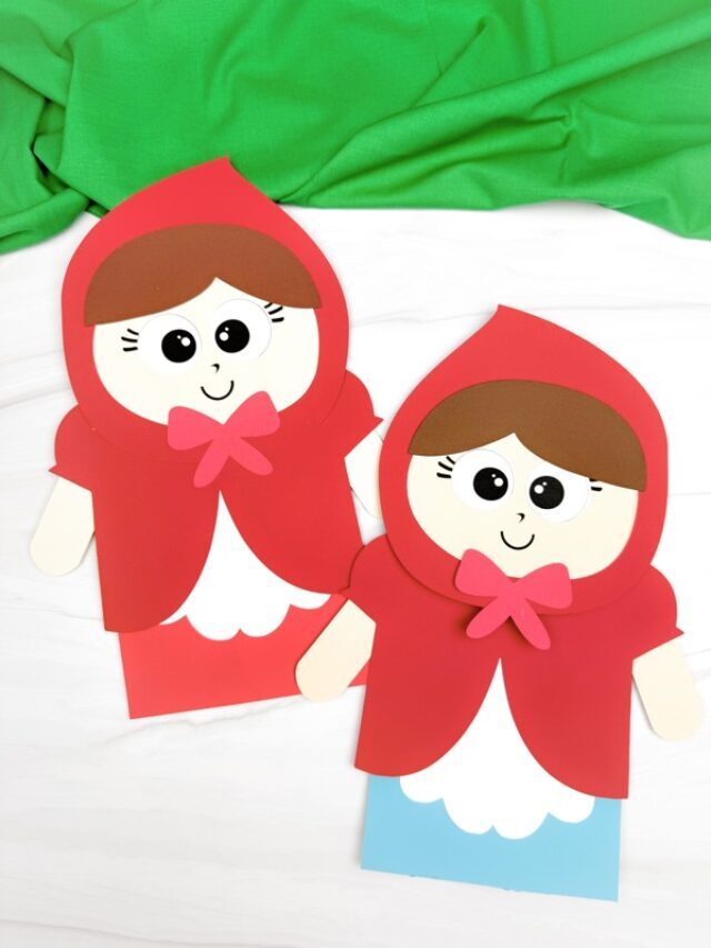 Little Red Riding Hood Puppet Craft (Free Template) Story