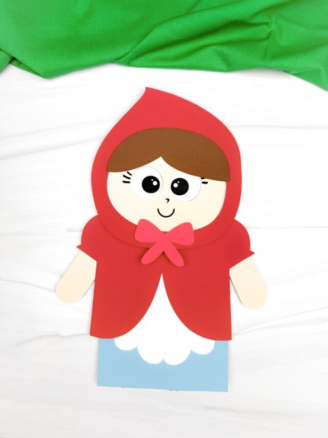 Little Red Riding Hood Puppet Craft (Free Template) Story