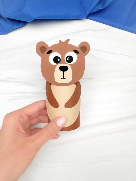 Toilet Paper Roll Bear Craft For Kids (Free Template)