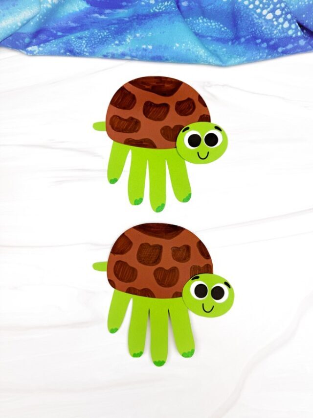 Turtle Handprint Craft For Kids (Free Template) Story