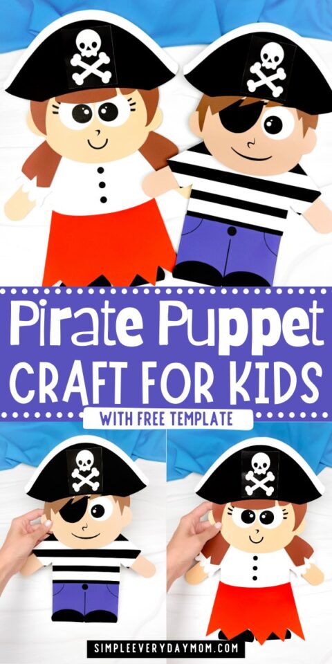 Pirate Puppet Craft For Kids (Free Printable Template)