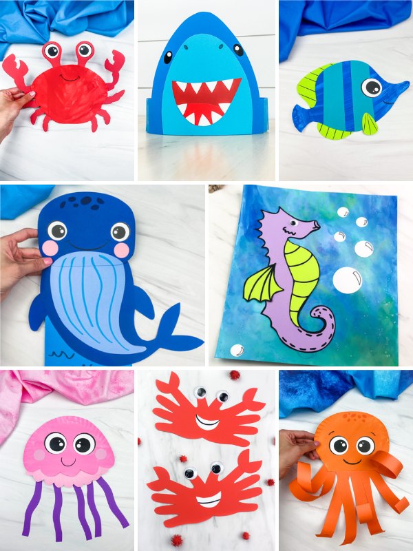 ocean crafts for kids image collage