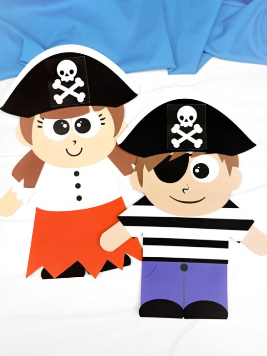 Pirate Puppet Craft For Kids (Free Printable Template)
