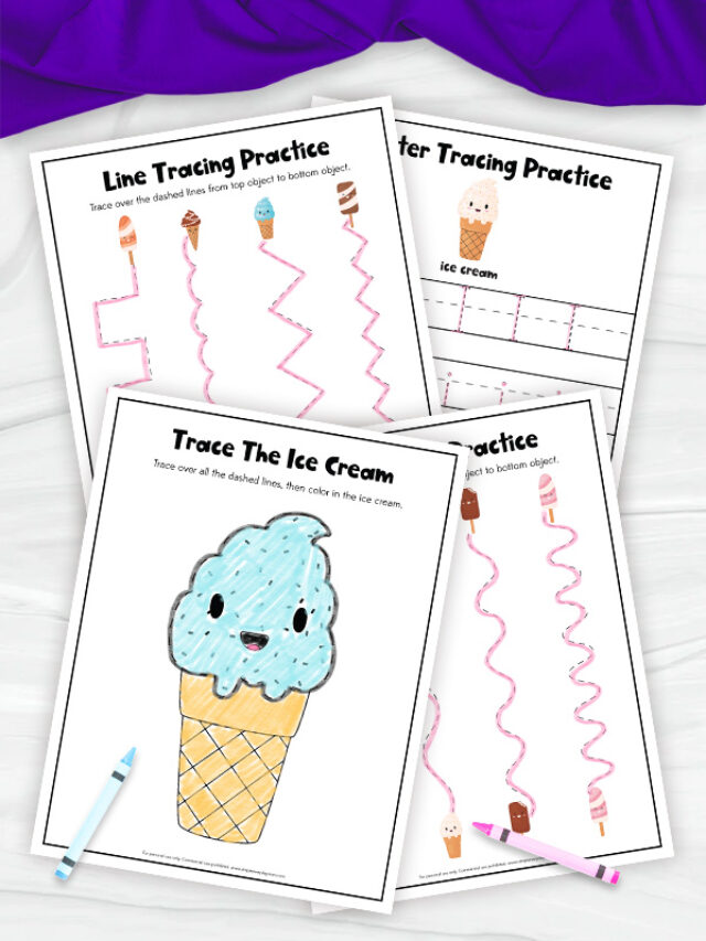 Featured image of the Ice Cream Tracing Worksheets