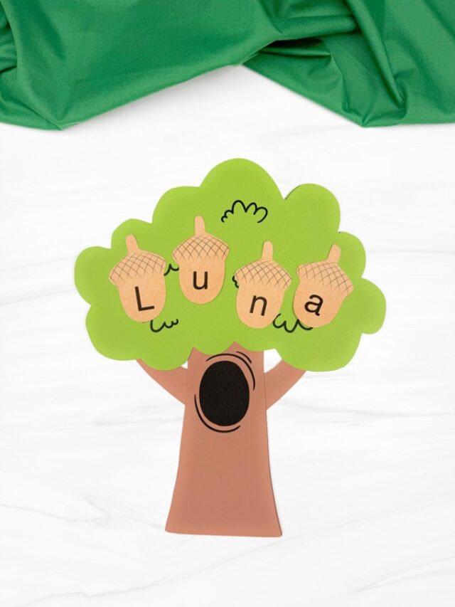 Finished example of the Acorn Name Craft