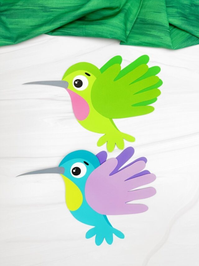 Handprint Hummingbird Craft (Free PDF Template) Story