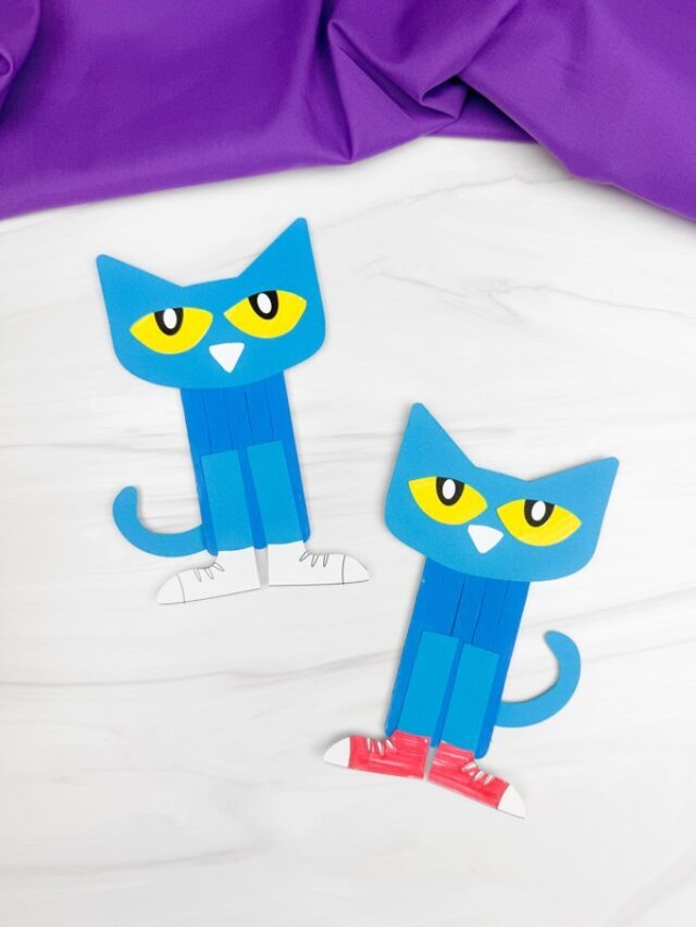 Pete the Cat Popsicle Stick Craft (Free PDF Template) Story