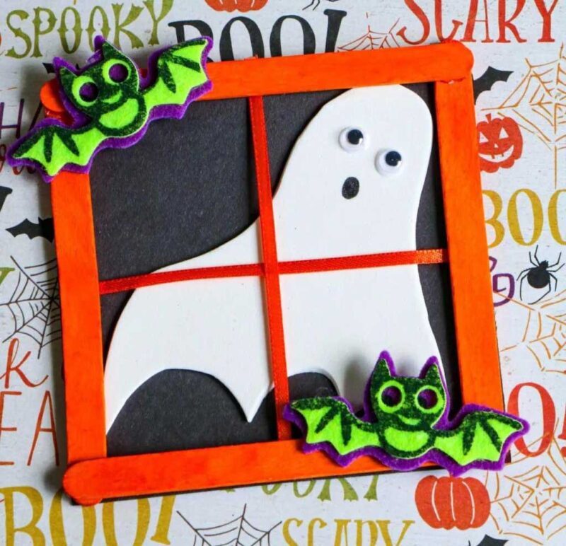 Haunted Popsicle Stick Halloween Window