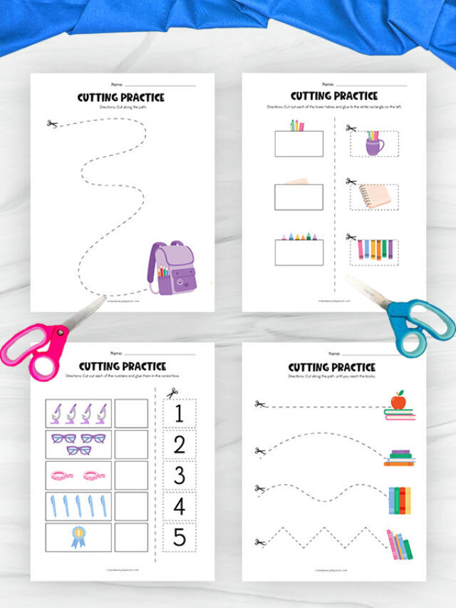 Free Printable Back to School Cutting Practice Pages Story