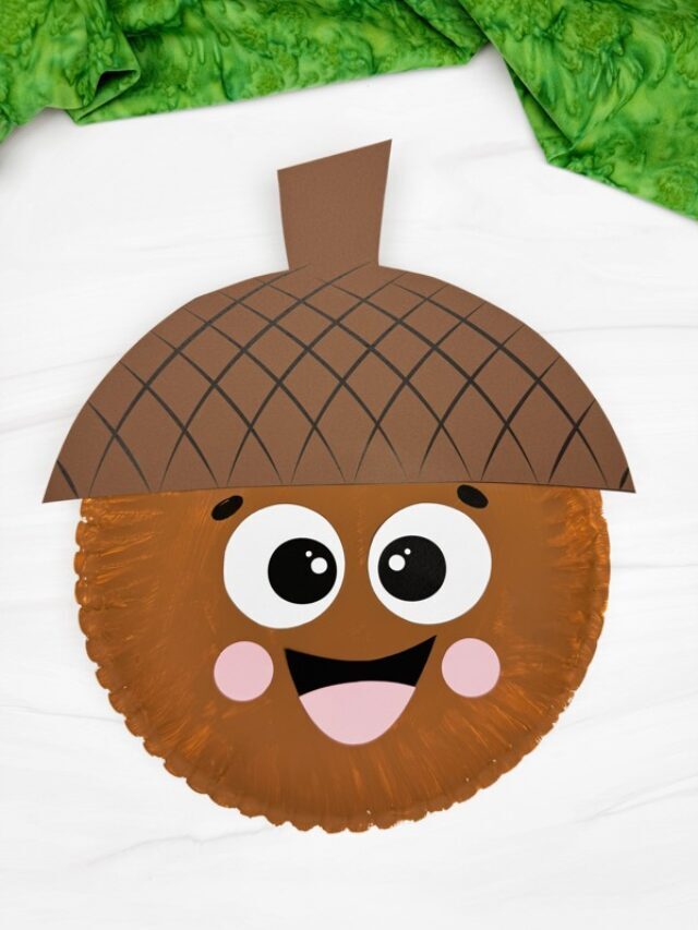 Paper Plate Acorn Craft (Free PDF Template) Story