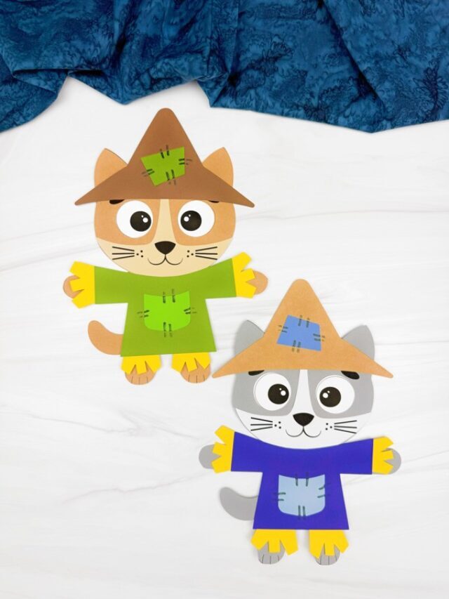 Scarecrow Cat Craft For Kids (Free PDF Template) Story
