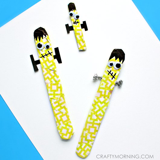 Frankenstein Popsicle Stick Kids Craft