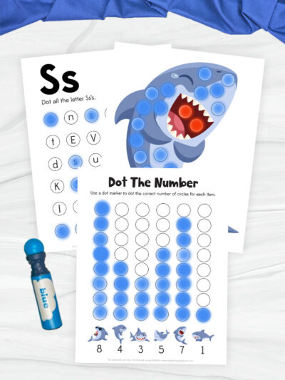 Free Printable Shark Do a Dot Printables For Kids