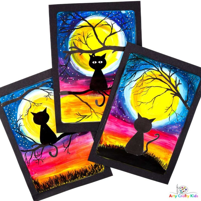 Black Cat Silhouette Art