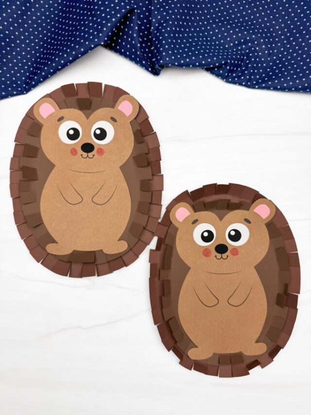 Two finished example of the Hedgehog Paper Craft