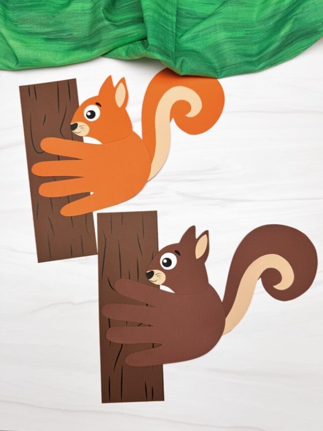 Squirrel Handprint Craft For Kids(Free PDF Template) Story