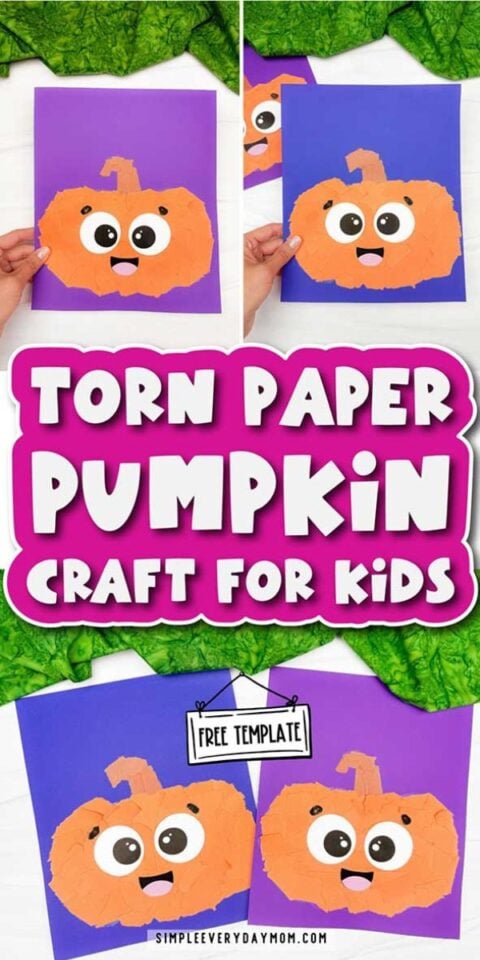 Torn Paper Pumpkin Craft (Free PDF Template)