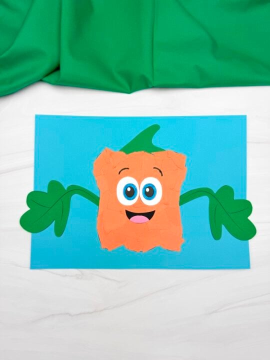 Spookley the Square Pumpkin Torn Paper Craft (Free PDF Template)