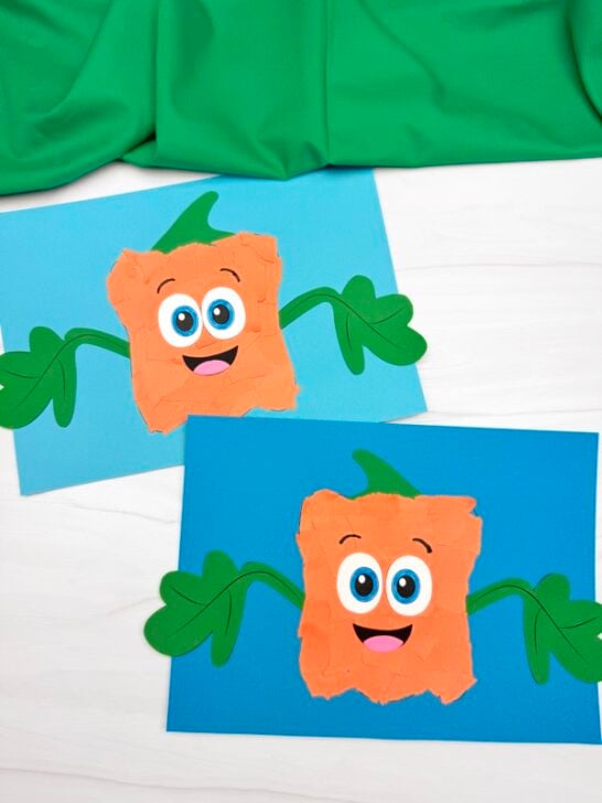 Spookley the Square Pumpkin Torn Paper Craft (Free PDF Template)
