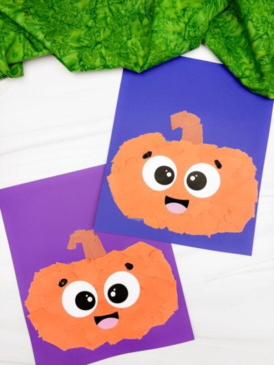 Torn Paper Pumpkin Craft (Free PDF Template)