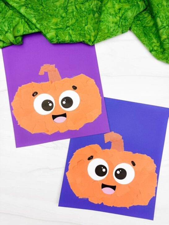 Torn Paper Pumpkin Craft (Free PDF Template)