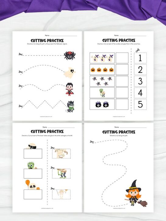 Free Printable Halloween Cutting Practice Worksheets For Kids