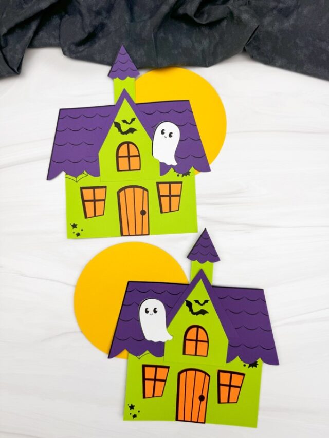 Two finished example of the Haunted House Craft
