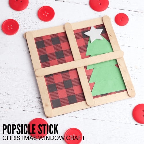 Popsicle Stick Window for Christmas