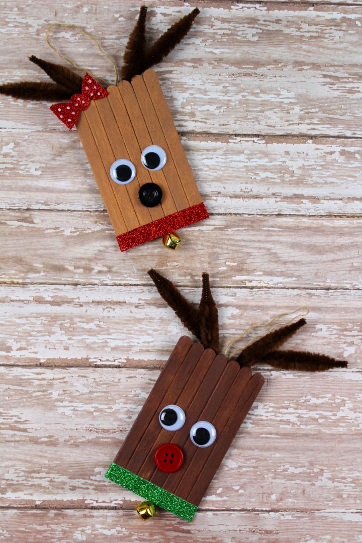 Popsicle Stick Reindeer Ornament