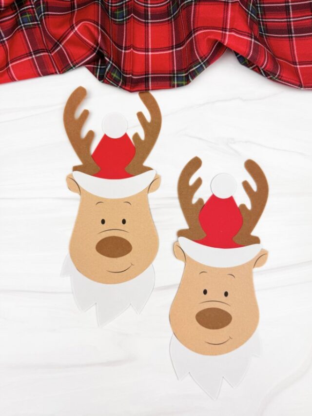 Two finished example of the The Little Reindeer Craft