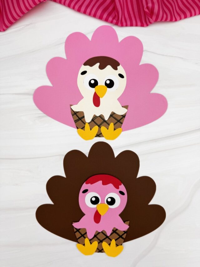 Two finished example of the Ice Cream Turkey Disguise