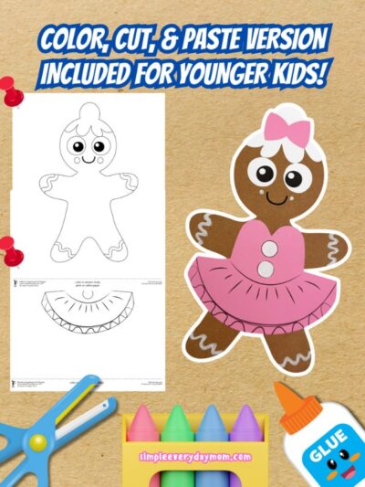 Gingerbread Disguise Ballerina Craft (Free Printable Template)