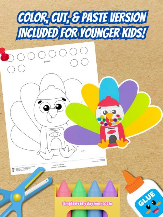 Gumball Machine Turkey Disguise (Free Printable Template)