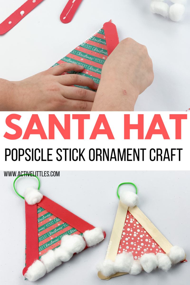 Santa Hat Popsicle Stick Ornament